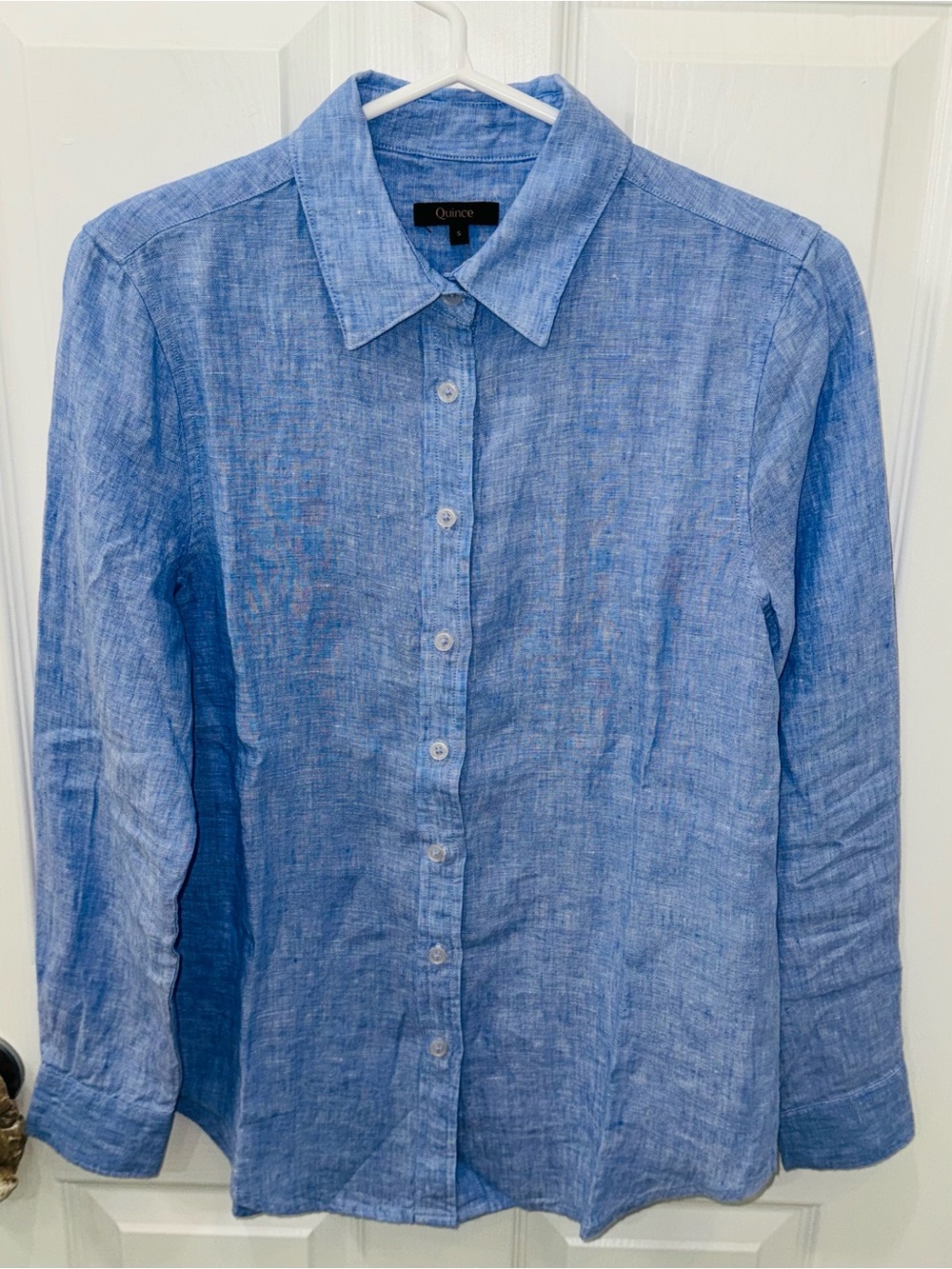 Quince 100% European Linen Button-Down Shirt- light blue- NWOT - Picture 16 of 16
